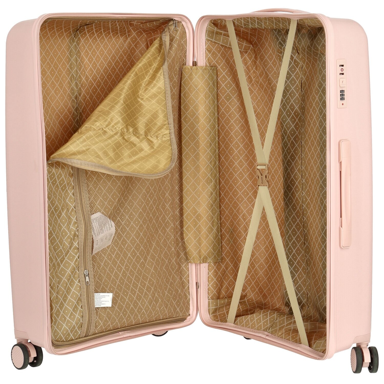 Cestovní plastový kufr Mervin velikost L, světle růžový