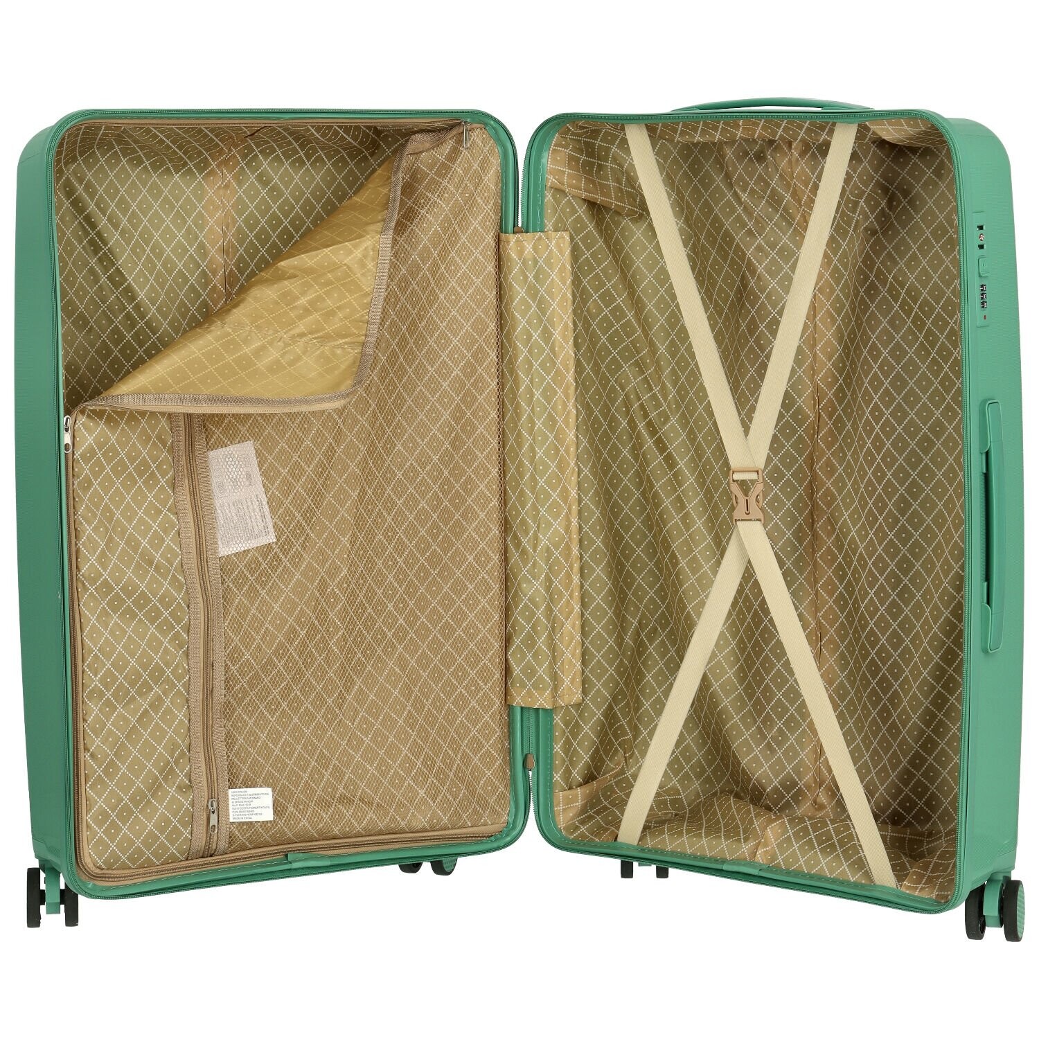 Cestovní plastový kufr Mervin velikost L, mentolově zelený