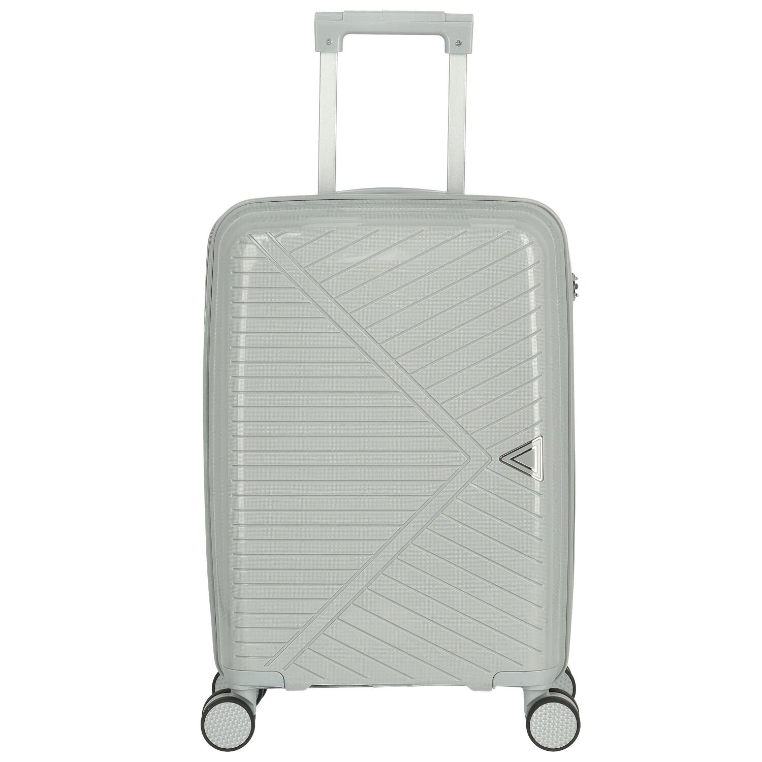 Cestovní plastový kufr Mervin velikost S, stříbrný