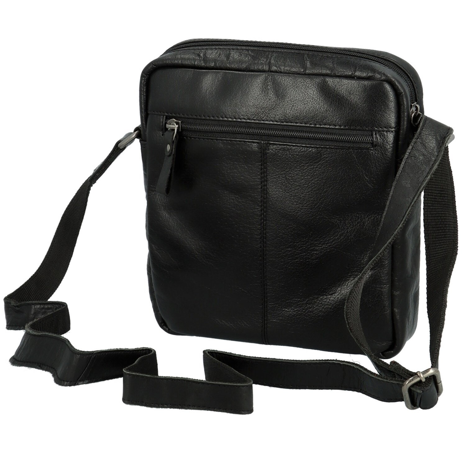 Módní pánská kožená crossbody taška GW Fallon, černá