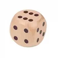 Detoa Dřevěná hrací kostka přírodní (černé tečky)