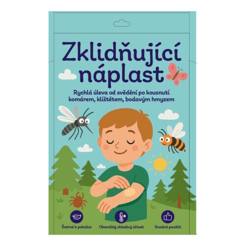 Zklidňující náplast po kousnutí hmyzem průměr 9cm 12 ks