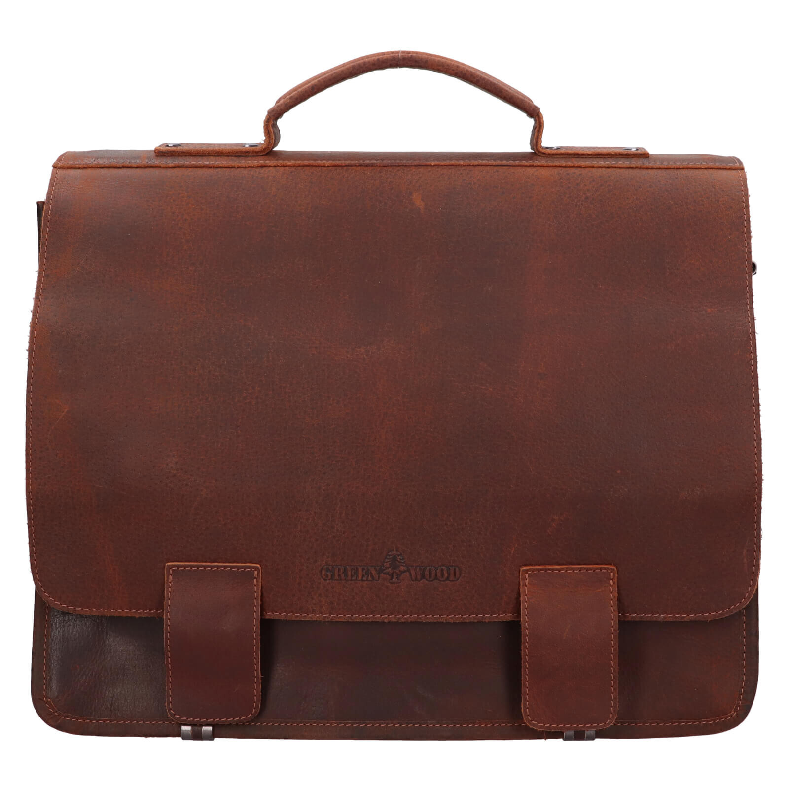 Kožená pánská aktovka Greenwood Axell - hnědá