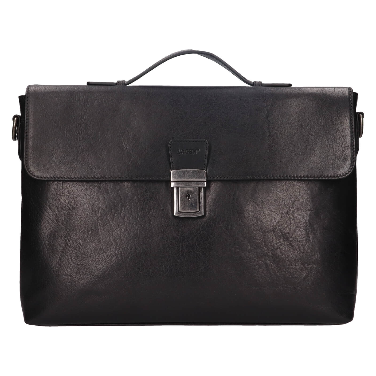 Pánská kožená aktovka Lagen Persi - černá