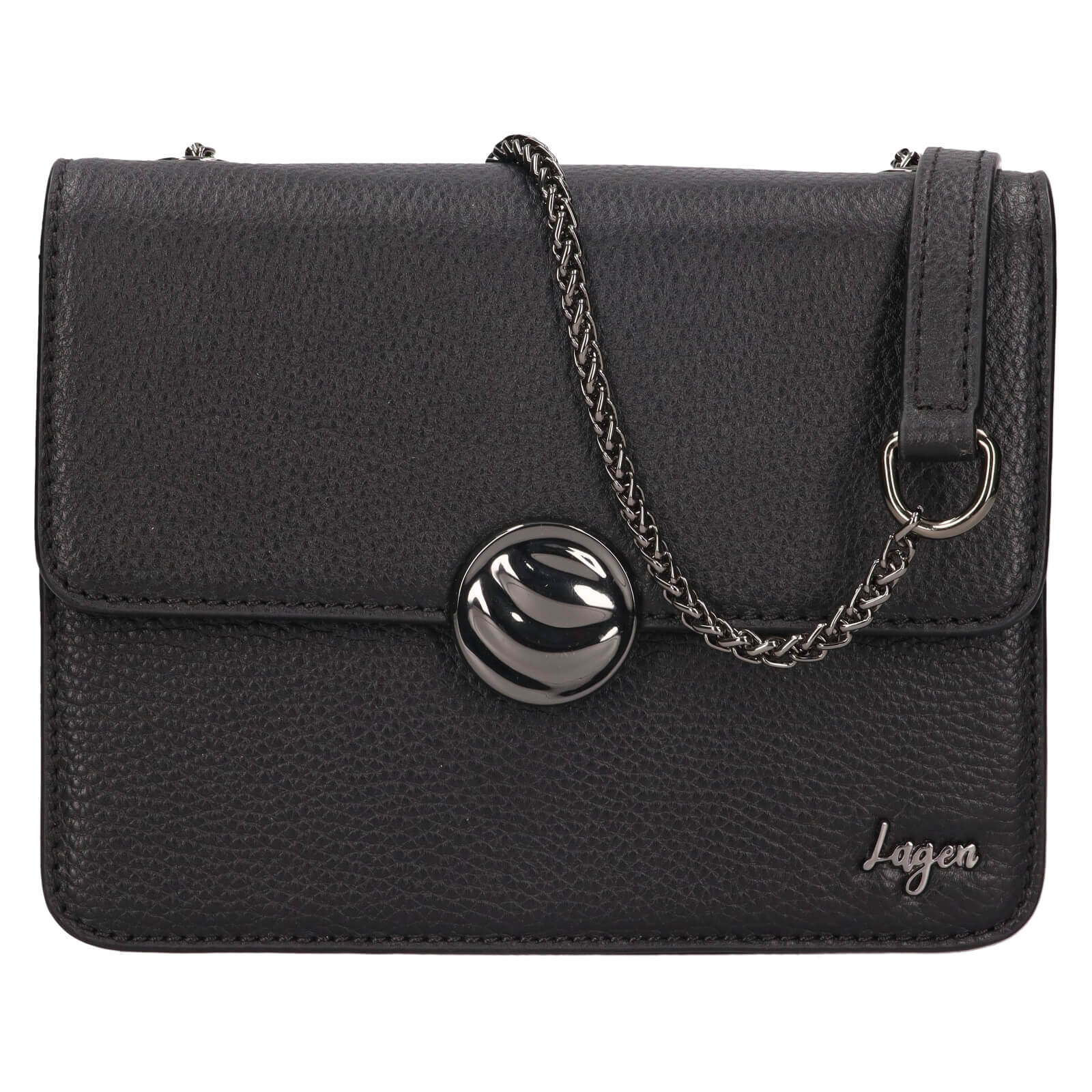 Dámská kožená crossbody kabelka Lagen Pastela - černá