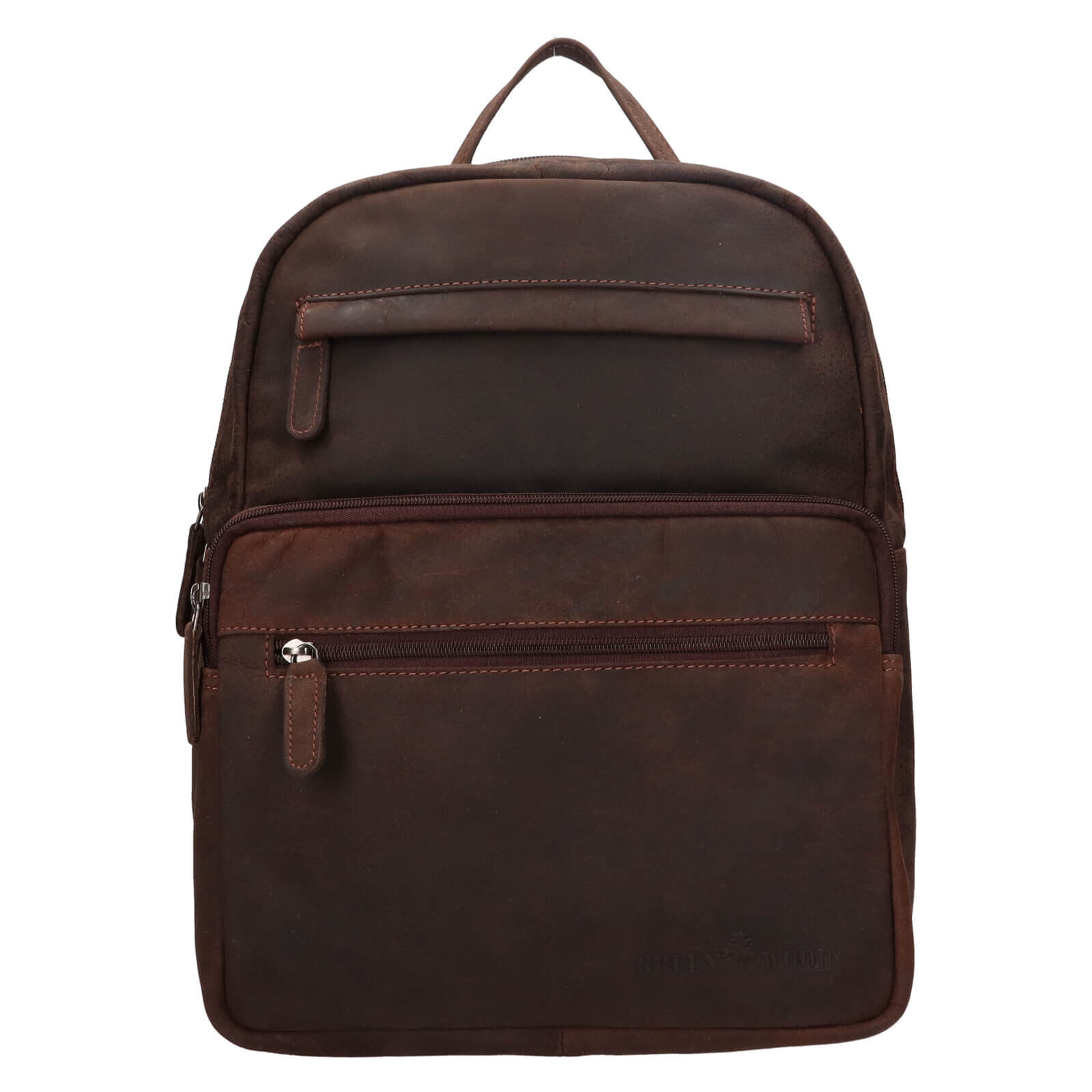 Vintage dámský kožený batoh Greenwood Beate - tmavě hnědá