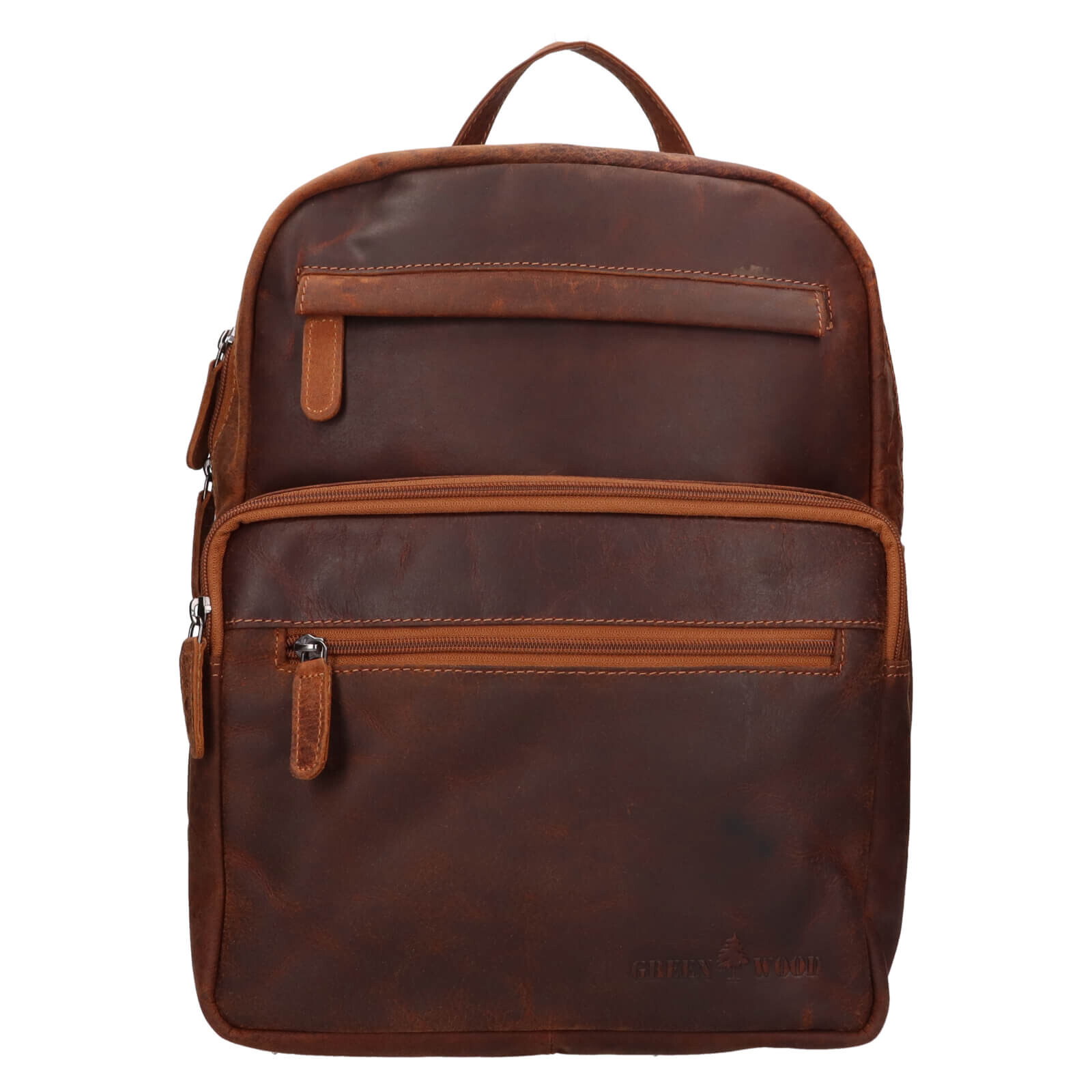 Vintage dámský kožený batoh Greenwood Beate - hnědá