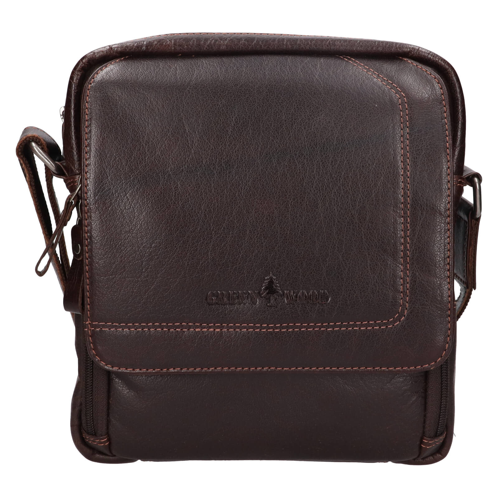 Pánská kožená taška přes rameno Greenwood Monte - tmavě hnědá
