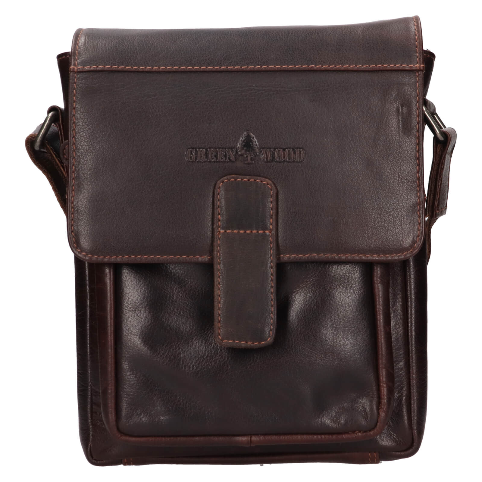 Pánská kožená taška přes rameno Greenwood Nito - tmavě hnědá