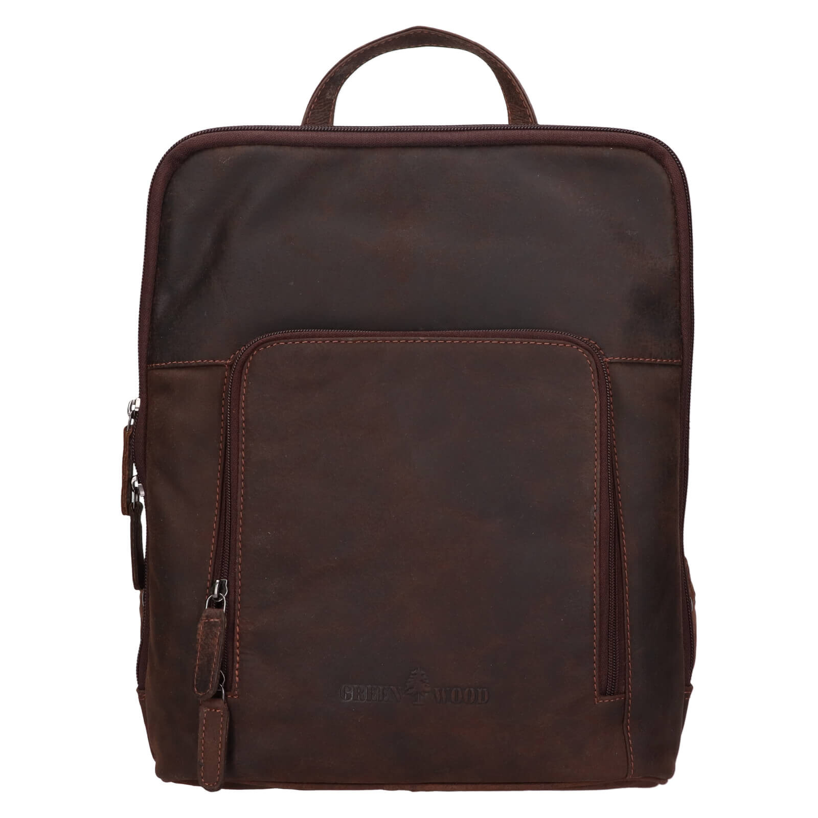 Vintage dámský kožený batoh Greenwood Paloma - tmavě hnědá