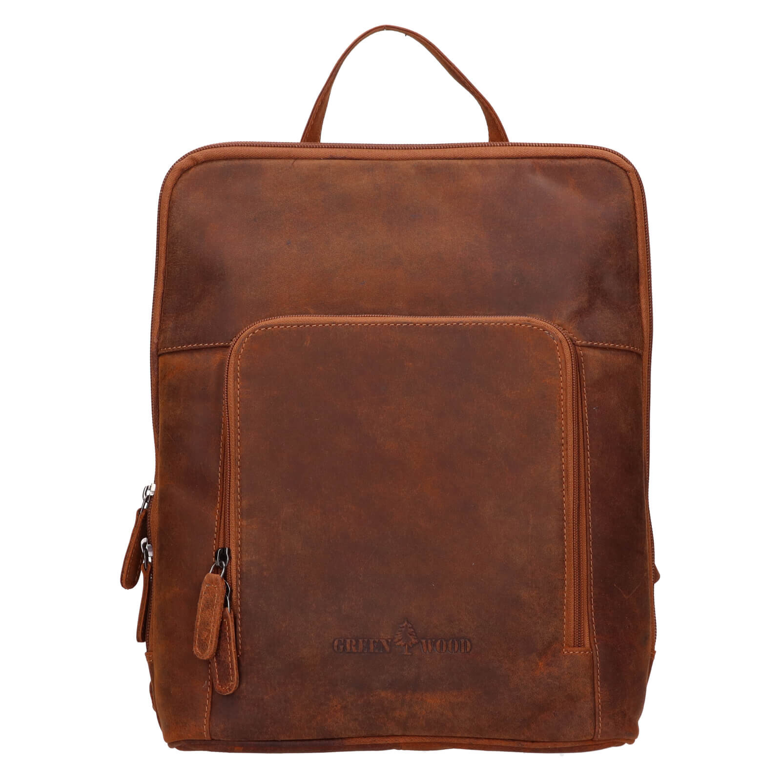 Vintage dámský kožený batoh Greenwood Paloma - světle hnědá