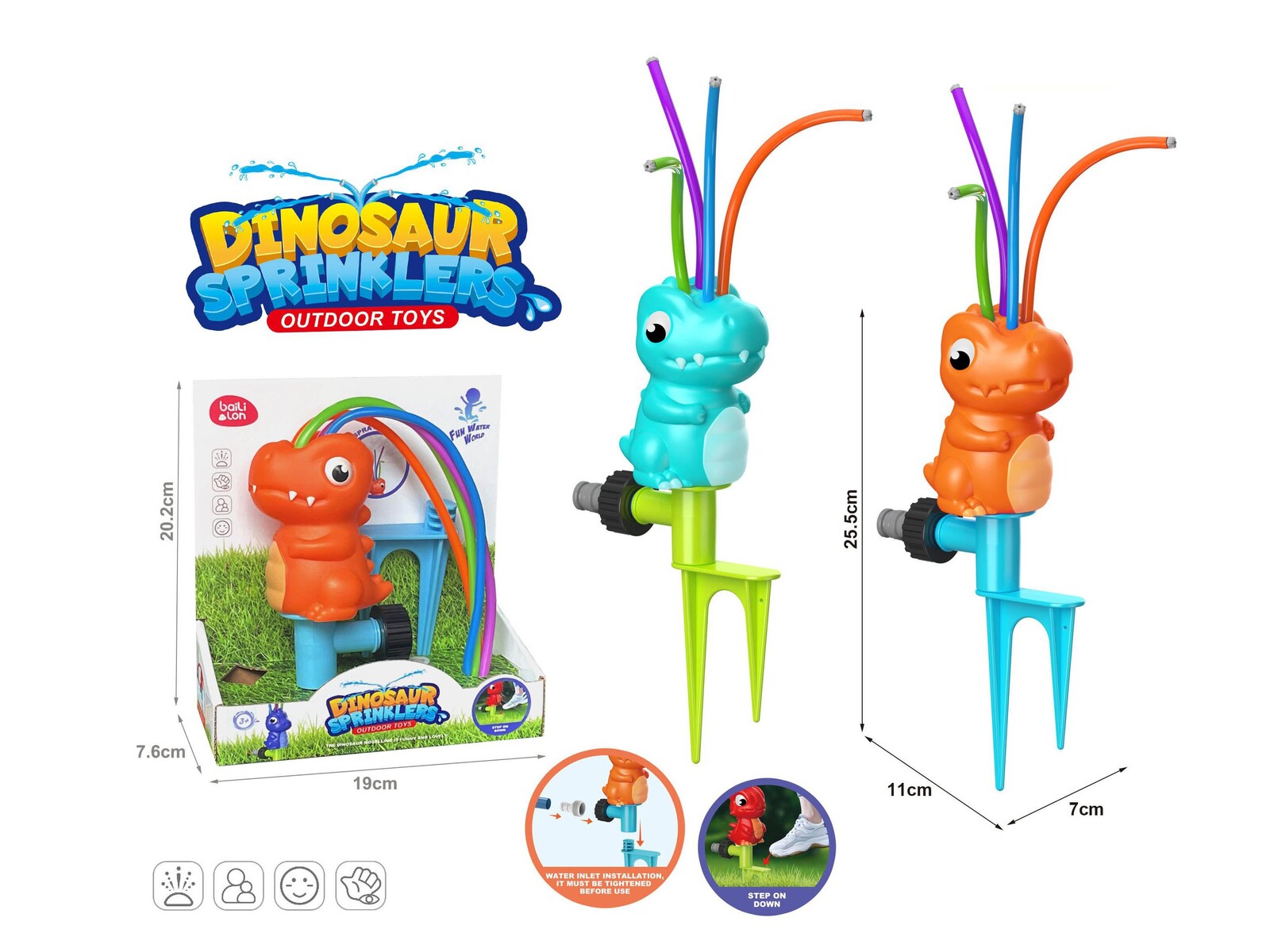 Vodní rozprašovač dinosaurus 25 cm