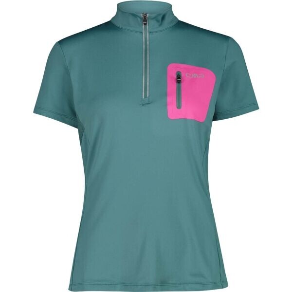 CMP WOMAN T-SHIRT FREE BIKE Dámský cyklistický dres, tmavě zelená, velikost