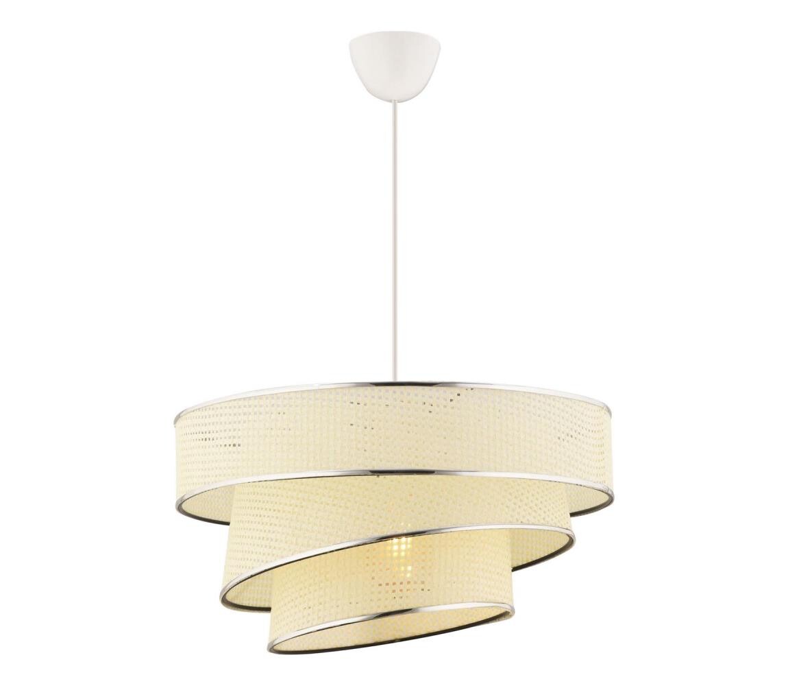 Lustr na lanku COUPER 1xE27/60W/230V bílá/lesklý chrom