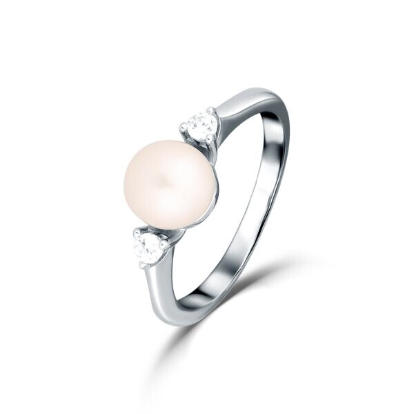 Prsten se syntetickou perlou 125-927-0166 58