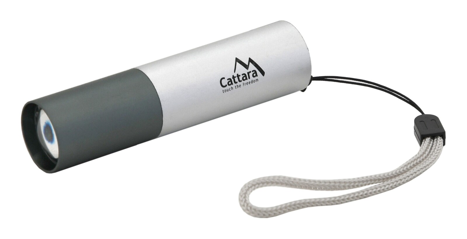 Cattara Svítilna kapesní LED 120lm ZOOM nabíjecí SILVER 8591686131642