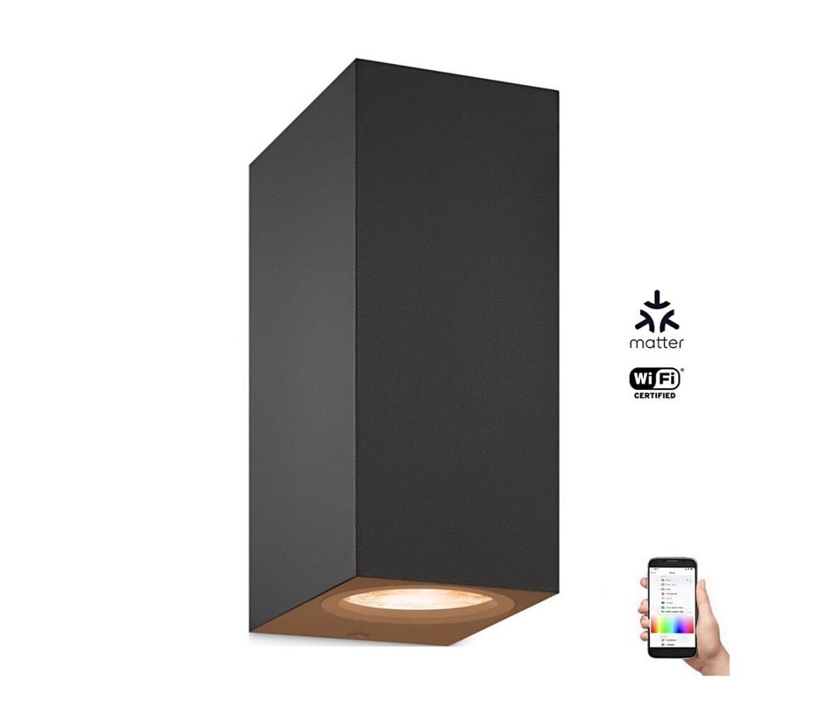 WiZ WiZ -LED RGBW Stmívatelné nástěnné svítidlo UP&DOWN 2xGU10/4,7W/230V černá Wi-Fi