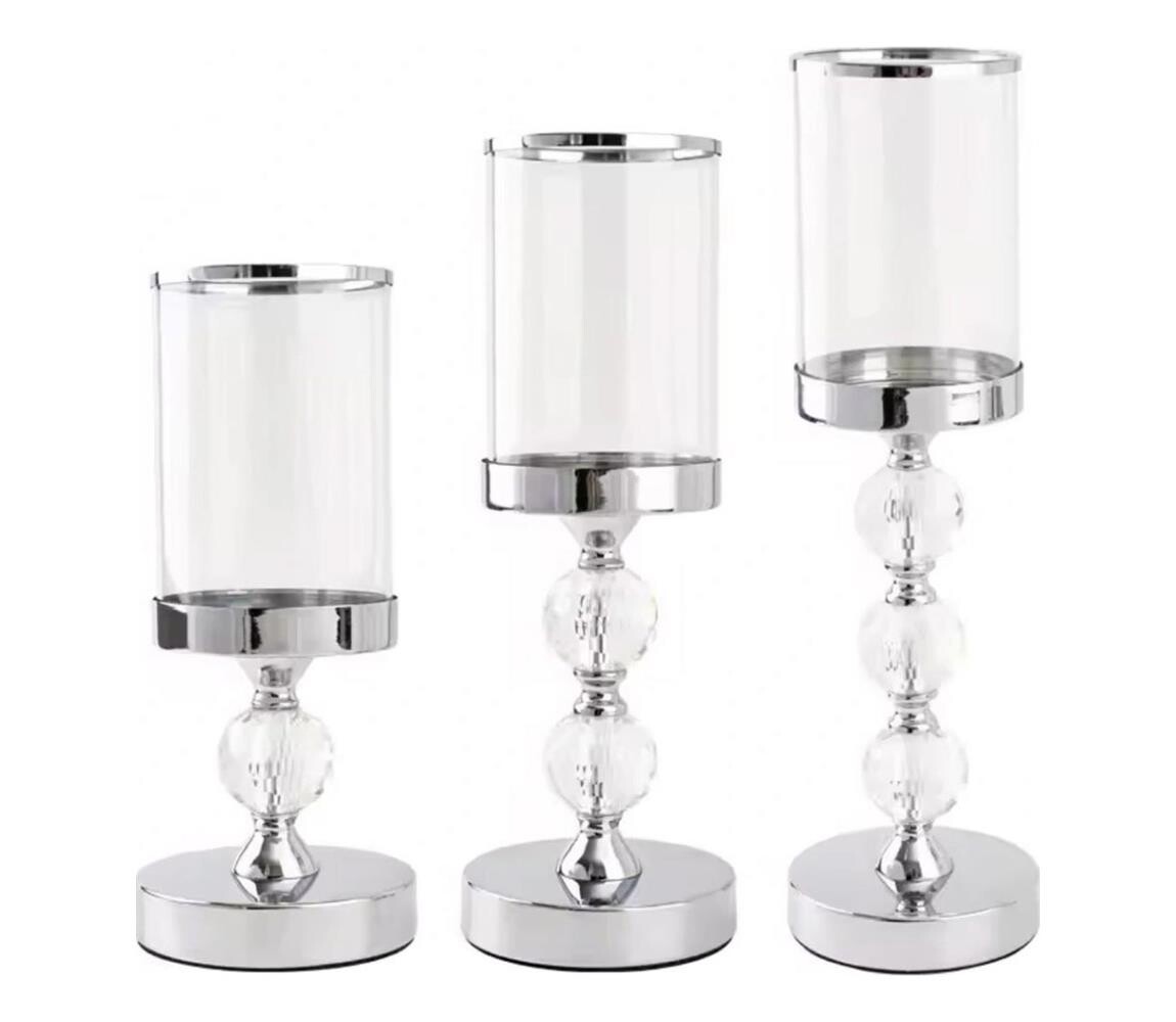 Estilo Home SADA 3x Svícen lesklý chrom