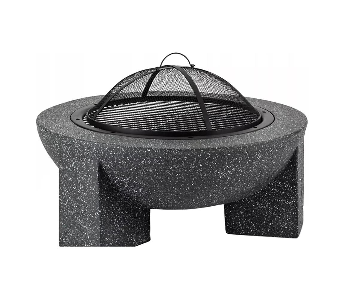 Estilo Home Přenosné ohniště s roštem 79,5x38 cm černá/tmavá žula