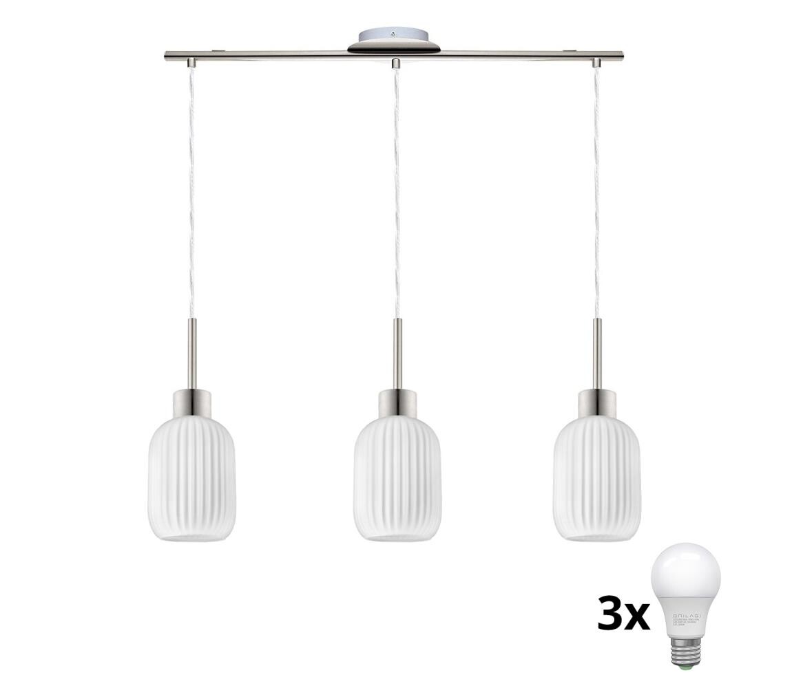 Eglo LED Lustr na lanku HARMA 3xE27/60W/230V matný chrom/bílá
