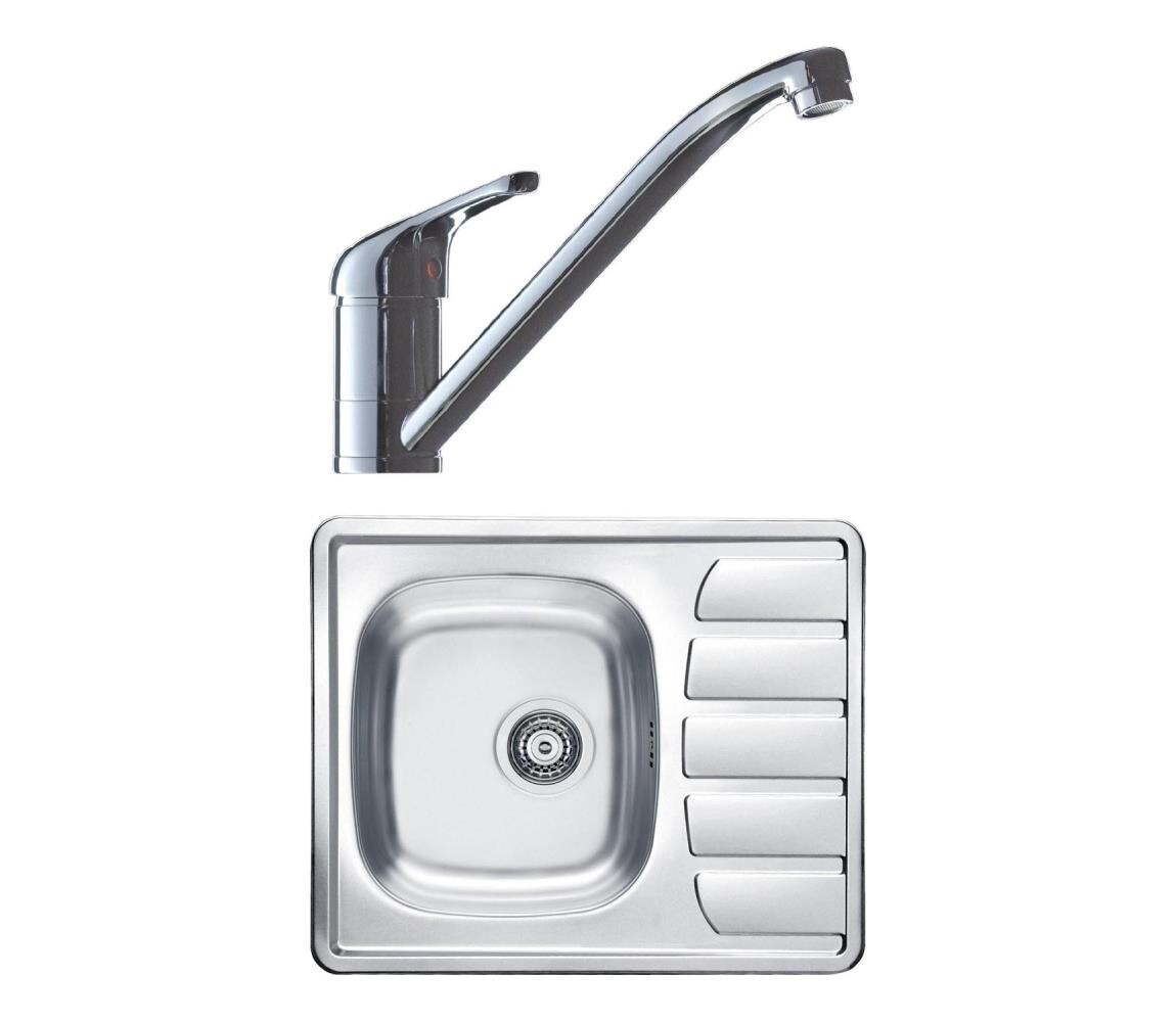 ALVEUS ALVEUS SETA265 - Kuchyňský dřez ZOOM+dřezová baterie RIVIERA 14,8 cm satin/chrom