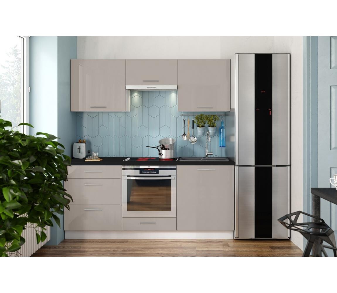 Kuchyňská linka CELESTE 180 cm lesklá taupe