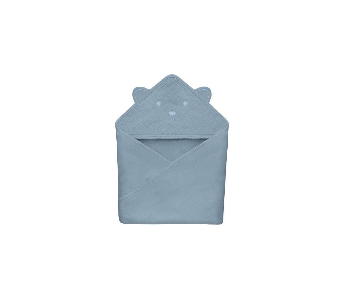 Lionelo Lionelo - Dětská osuška s kapucí MUSLIN HOODED TOWEL Grey Sky
