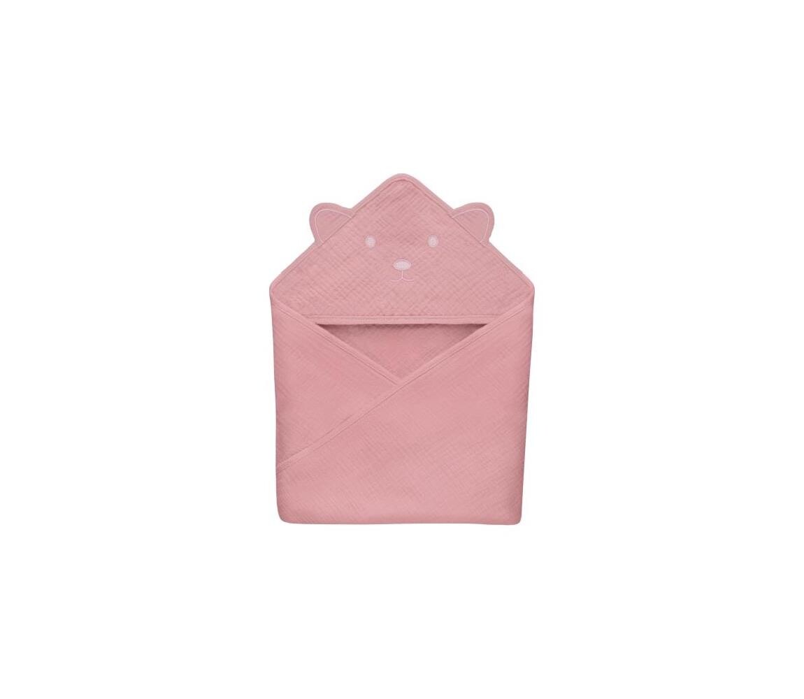 Lionelo Lionelo - Dětská osuška s kapucí MUSLIN HOODED TOWEL Pink Baby