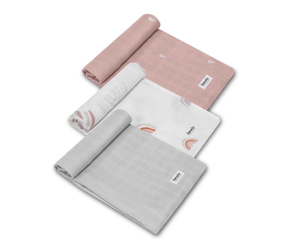 Lionelo Lionelo - SADA 3x Bambusová plena BAMBOO SET 70x70 cm Rainbow