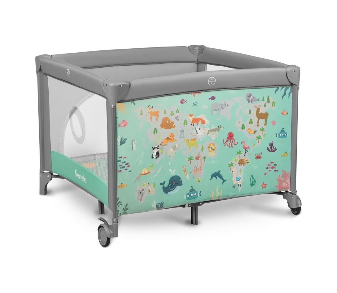 Lionelo Lionelo - Hrací ohrádka MILLE Grey Green