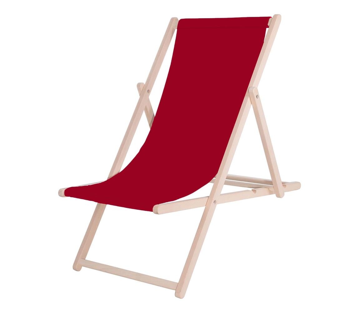 Zahradní lehátko burgundy/buk