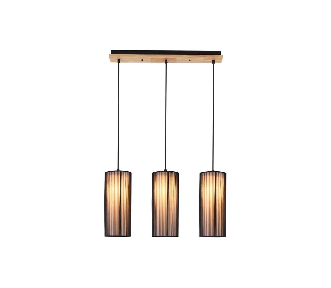 Lustr na lanku KIOTO 3xE27/40W/230V černá/buk