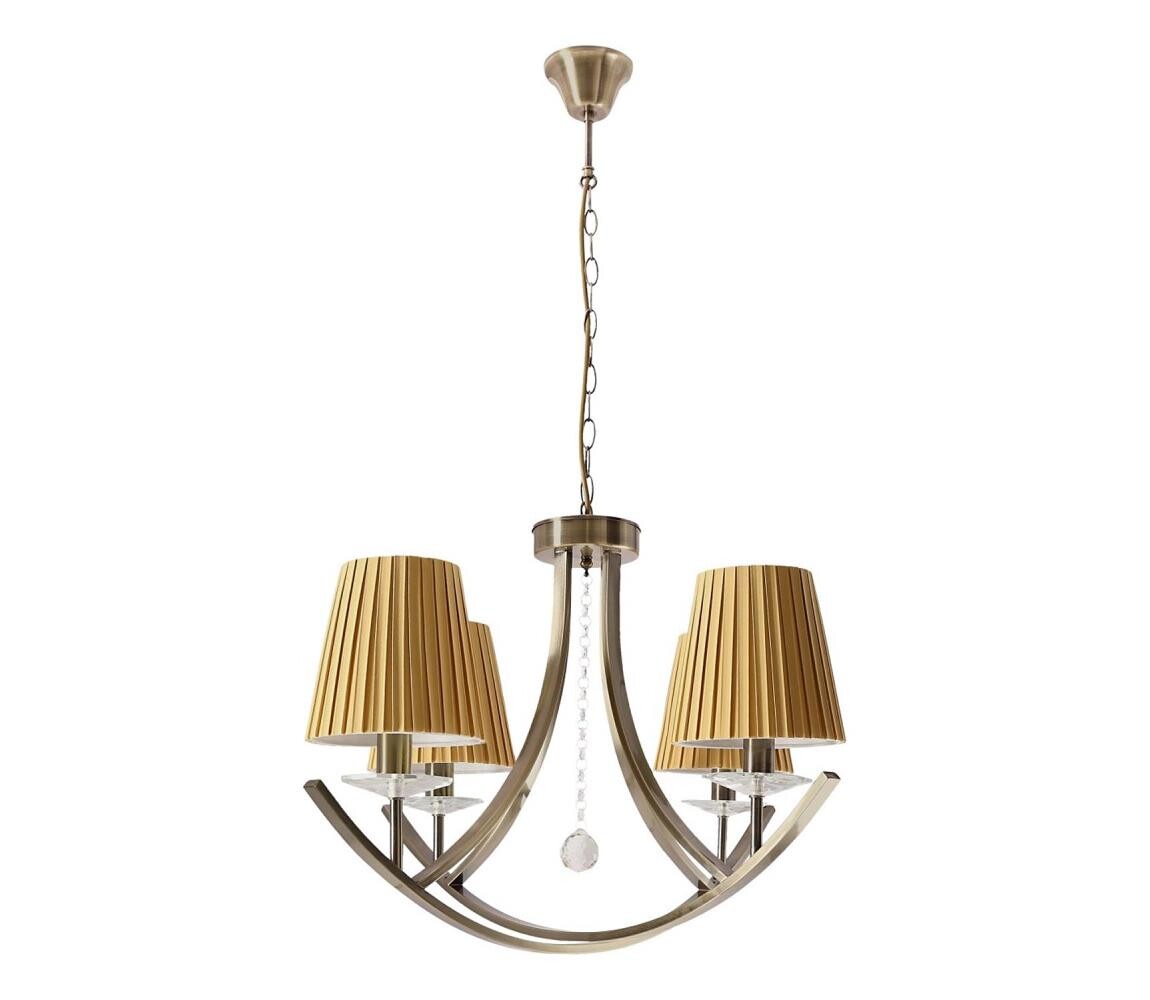 Lustr na řetězu VITORIA 4xE14/40W/230V žlutá/mosaz