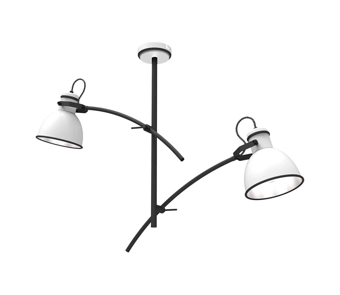 Lustr na tyči ZUMBA 2xE27/60W/230V bílá/černá