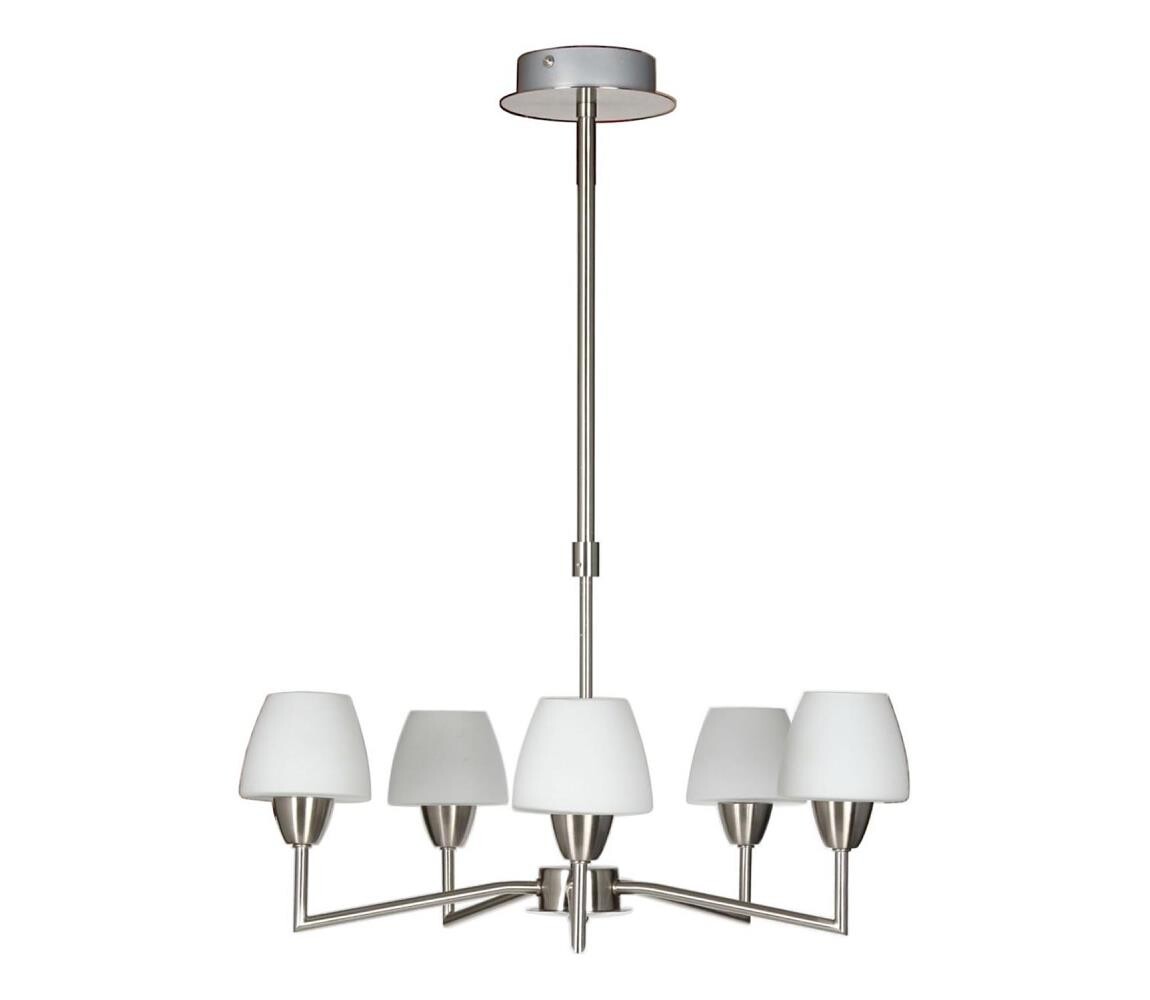 Lustr na tyči TOGO 5xG9/40W/230V matný chrom/bílá