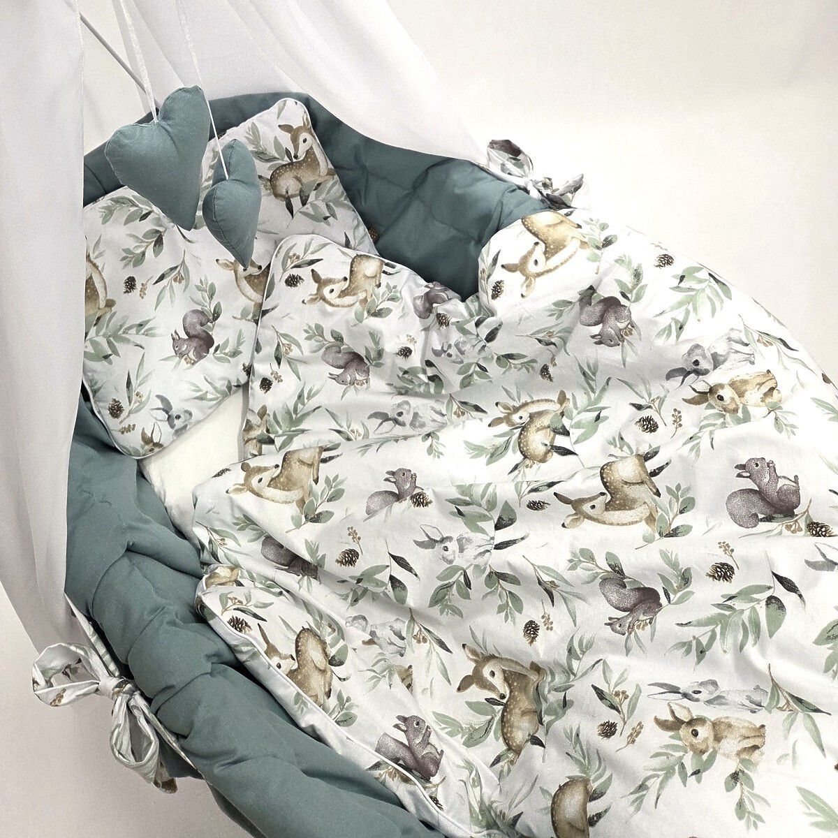 Povlečení Ourbaby cotton set green zelená 70x80 cm + 20x30