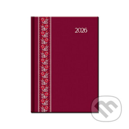 Denný diár FOLK 2026 (červený) - Spektrum grafik