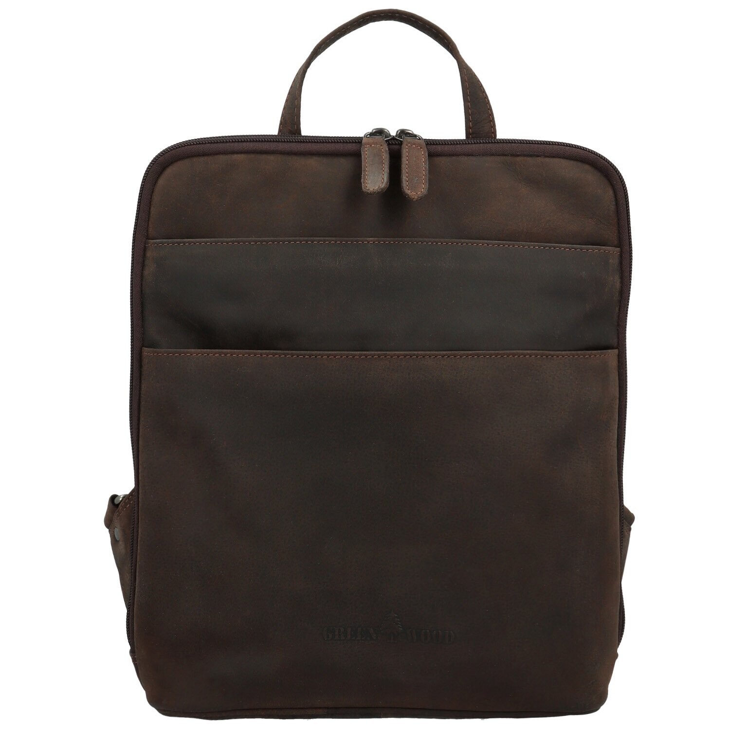 Kožený batoh tmavě hnědý - Greenwood Garett hnědá