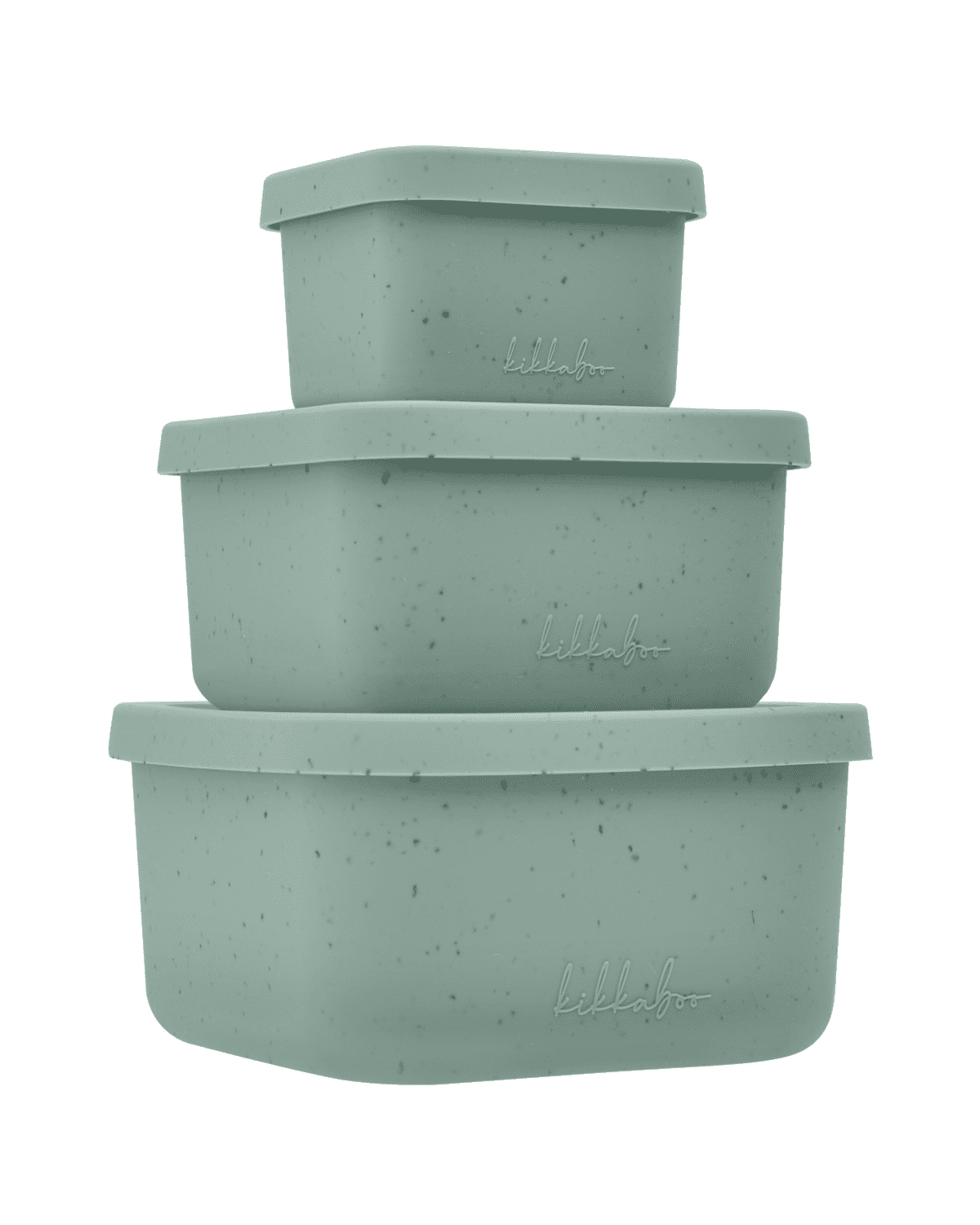 KikkaBoo Sada boxů na svačinu 3 ks Platinum Silicone Sage