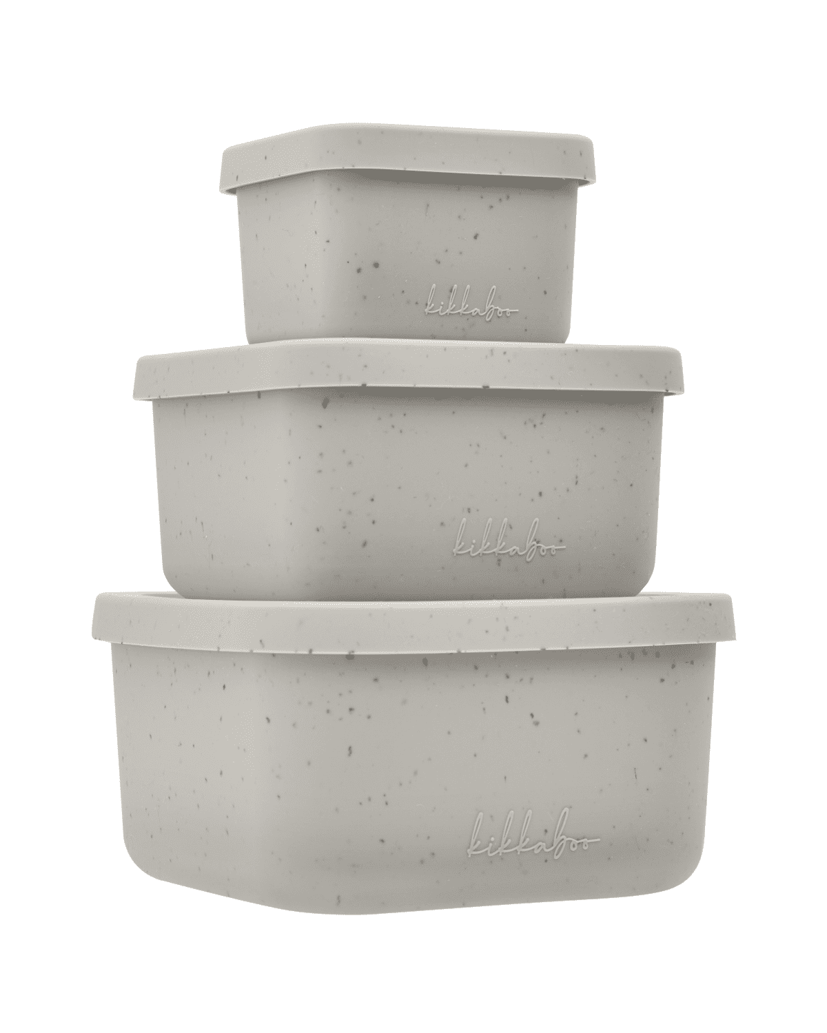 KikkaBoo Sada boxů na svačinu 3 ks Platinum Silicone Sand