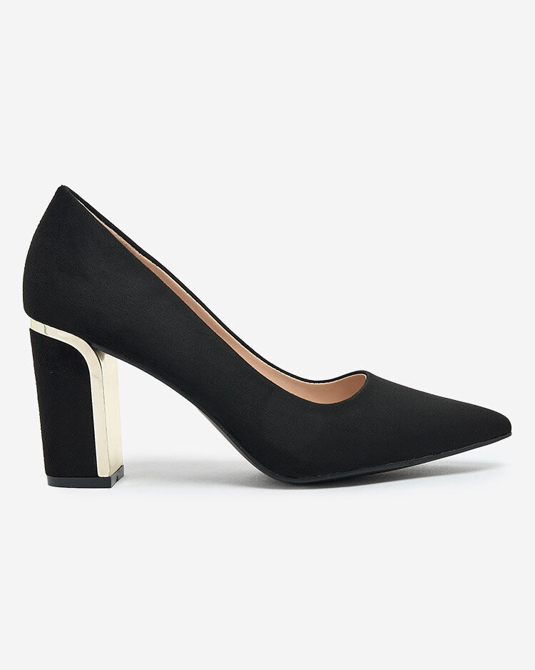 Resti Black women's eco-suede post pumps Afrogosa
