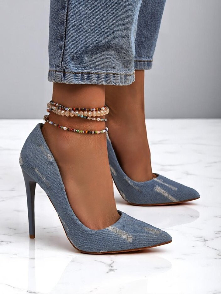 Resti Royal Fashion Women's Denim High Heel Pumps