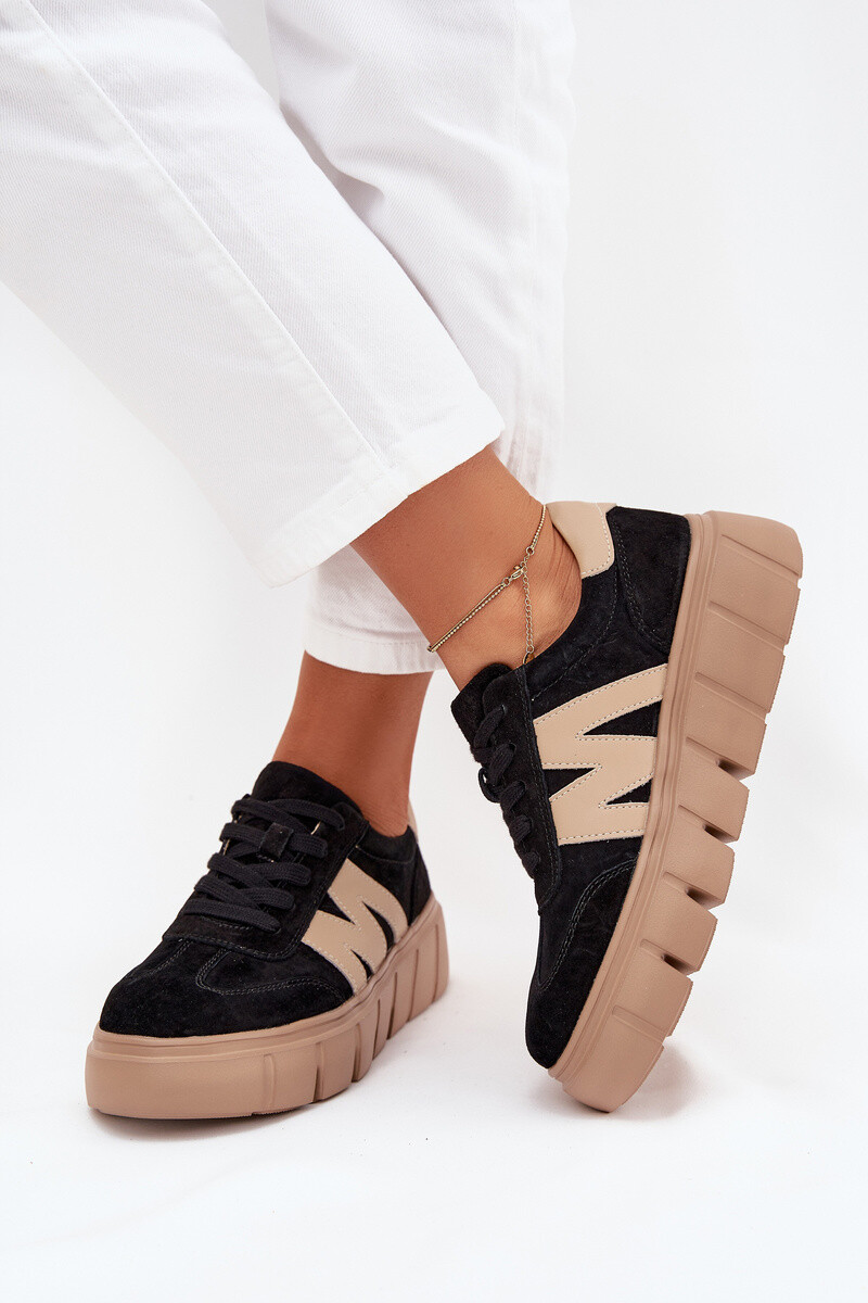 Semišové Dámské Sneakersy Na Platformě Vinceza