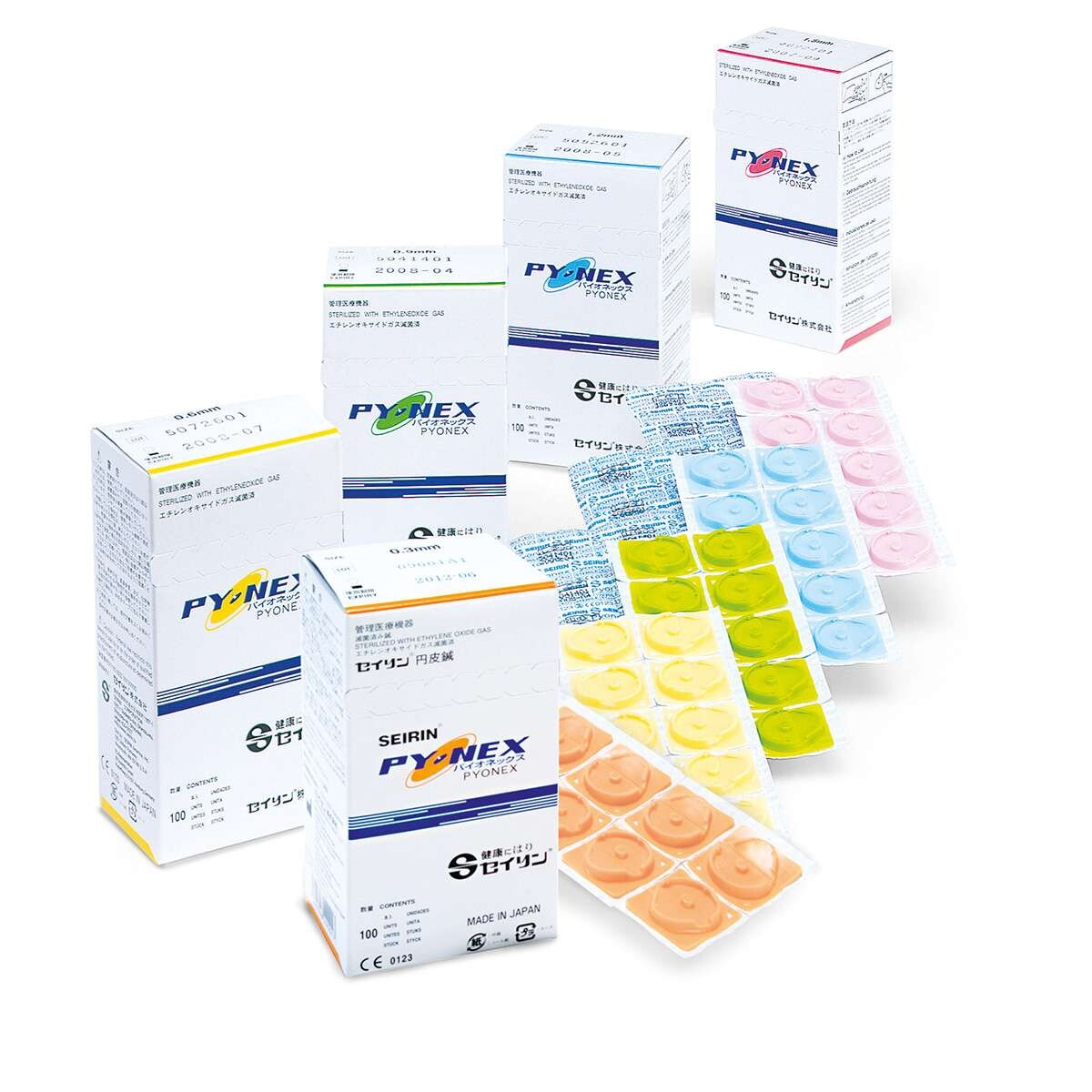 Seirin Tlakové akupunkturní jehly Pyonex Barva: žlutá, Velikost: 0,15 x 0,6 mm