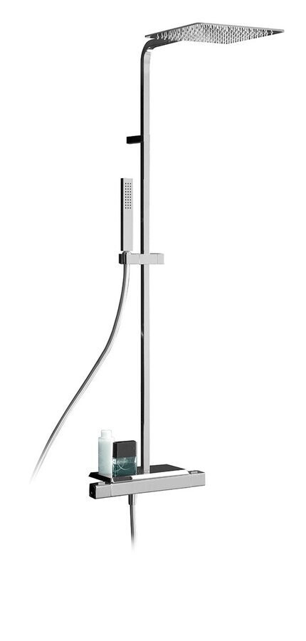 Sapho Notos luxusní sprchový termostatický set s poličkou - sprchový termostatický sloup lesklý chrom VYSTAVENÝ VZOREK - TOP STAV - BEZ ZÁRUKY NA POVRCHOVÉ VADY