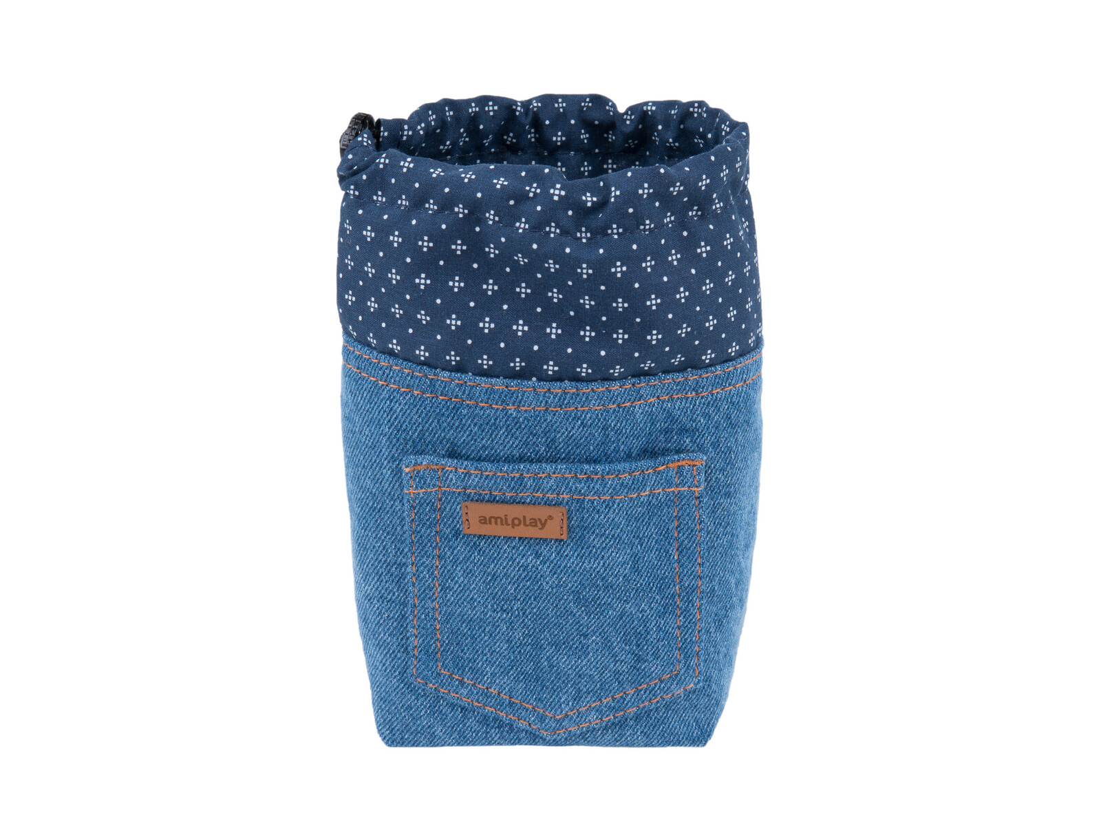 Pamlskovník pro psy JEANS světle modrá 10x7x14 cm