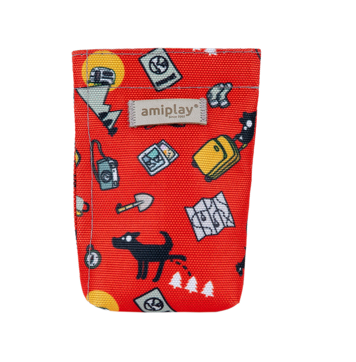 Pouzdro na sáčky na psí exkrementy MIKO červená 6x2x11 cm