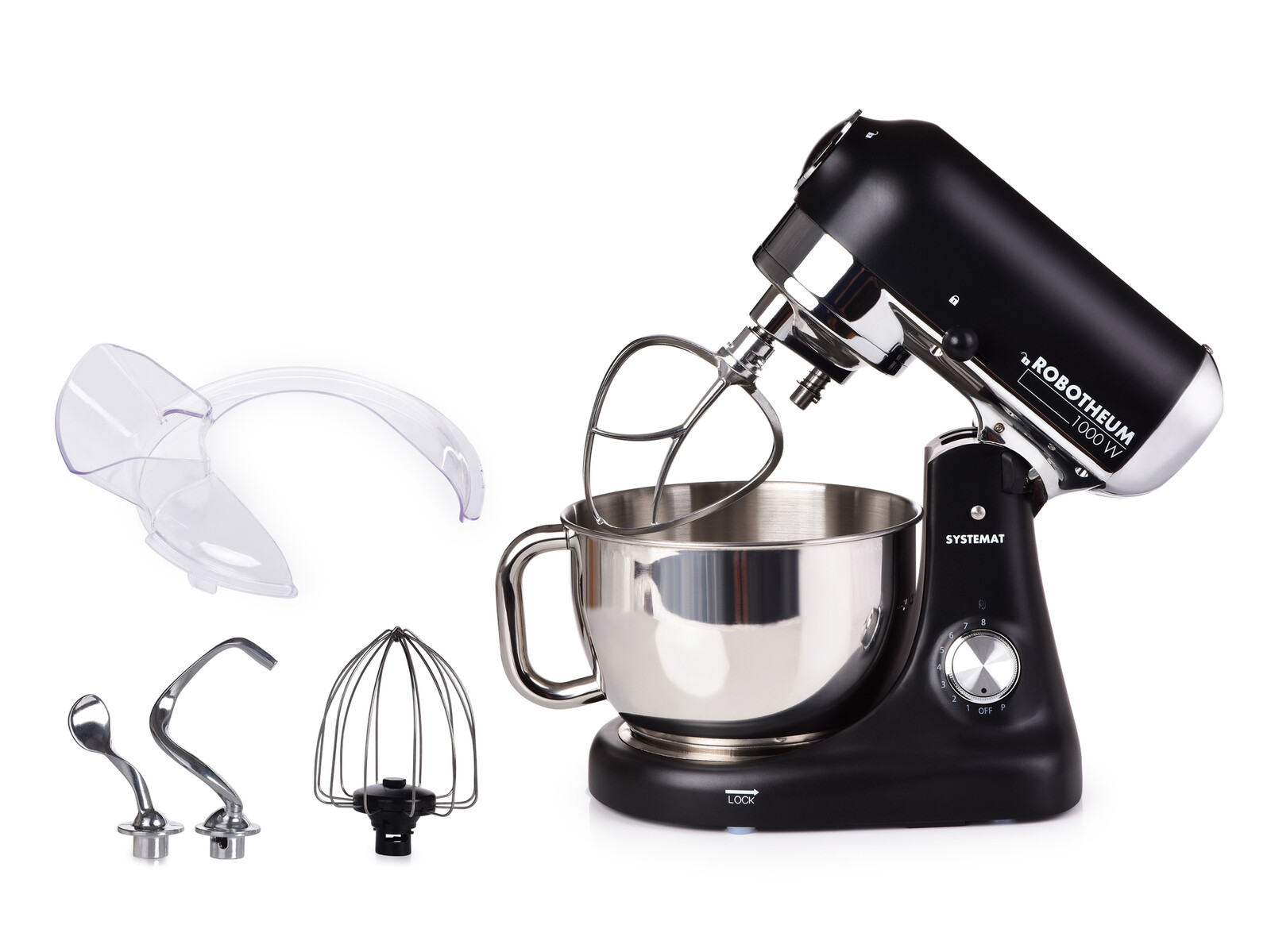 ROBOTHEUM® 1000 W | Planetární kuchyňský robot s dvojhákem & 5 L nerezovou mísou | celokovová převodovka