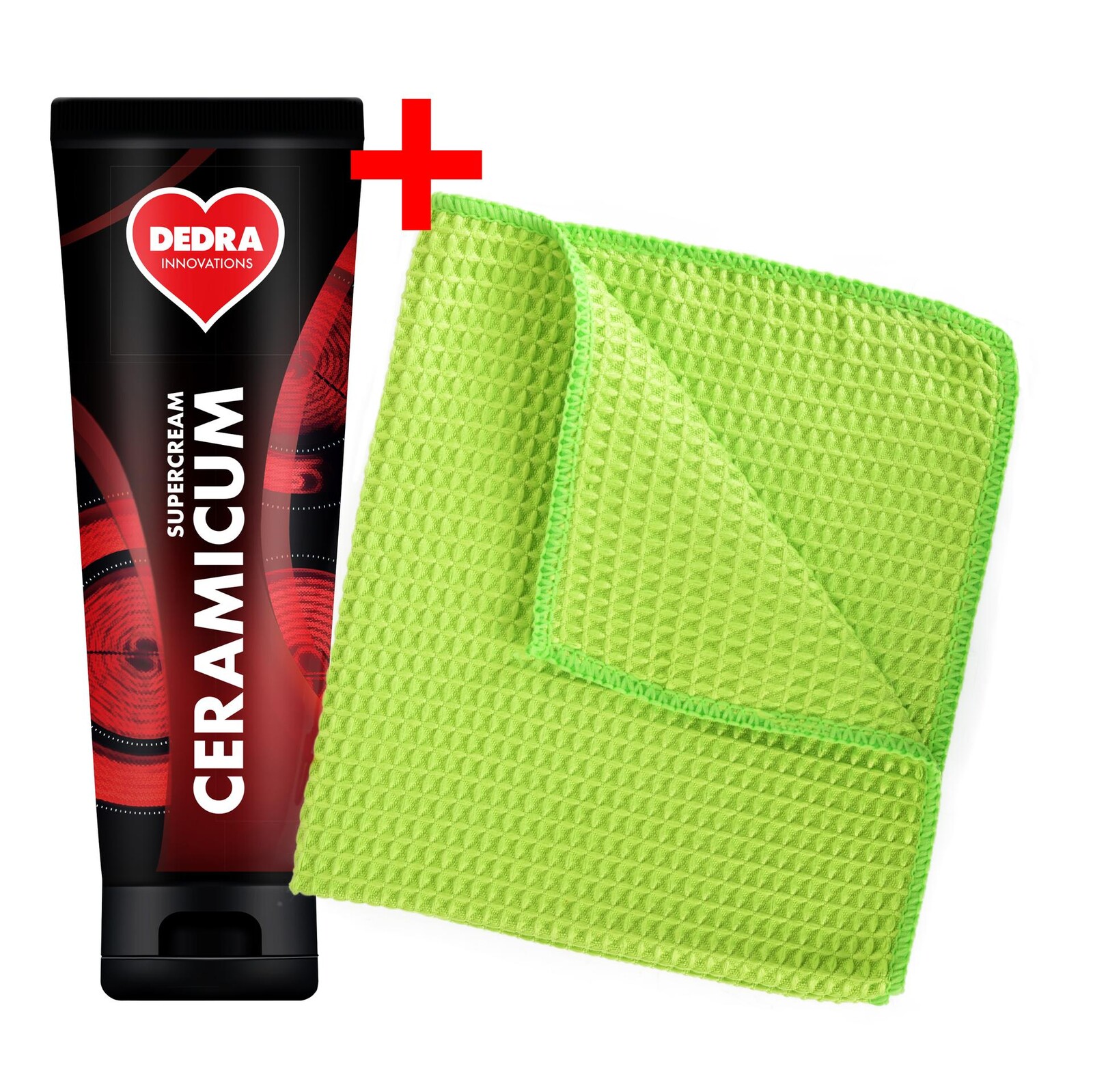 Sada 1+1 | CERAMICUM | 2v1 Čistič a leštěnka na sklokeramickou a indukční desku + ZDARMA utěrka