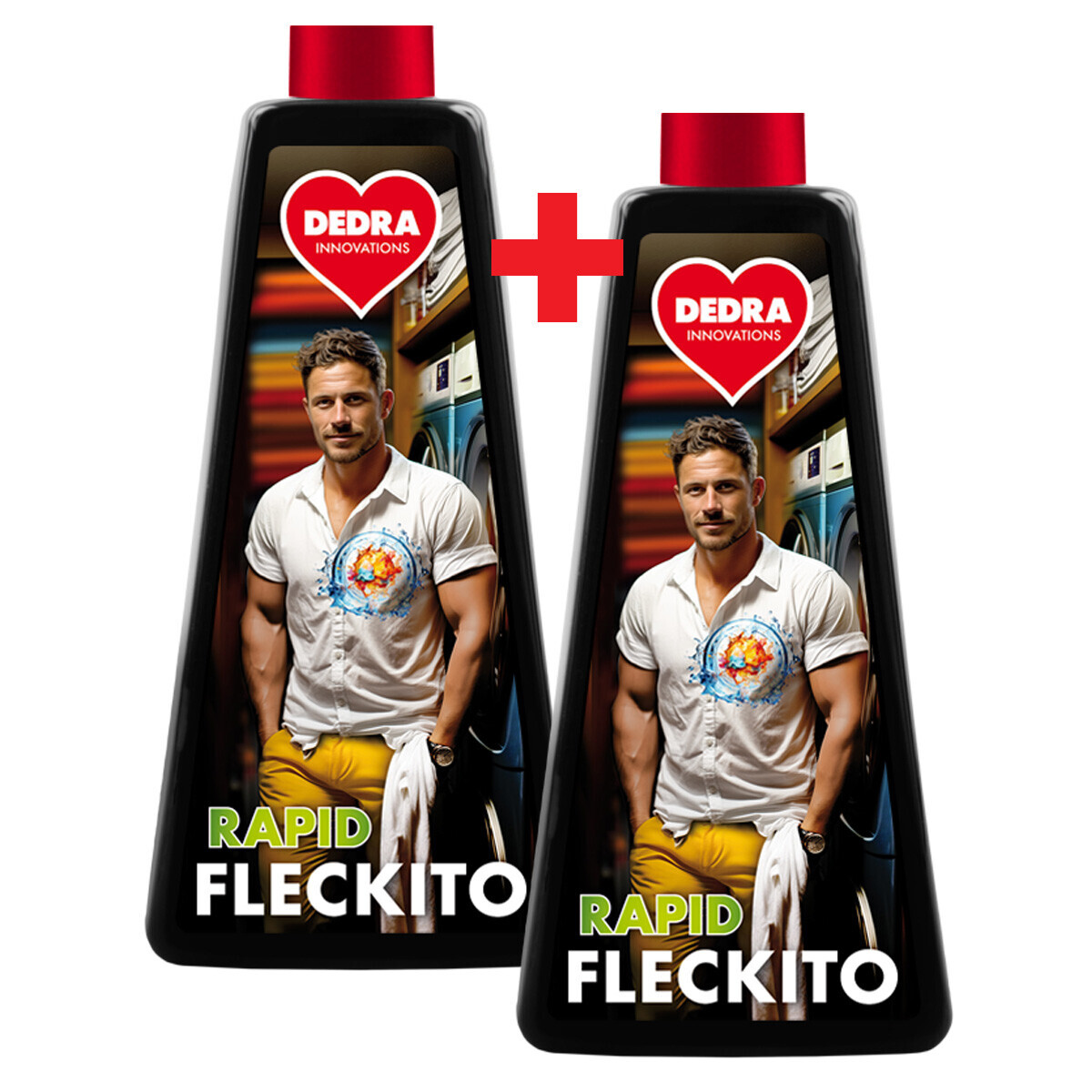 2 ks FLECKITO | Sprej na skvrny před praním | RAPID | účinkuje za 3 minuty | 2 x 500 ml (náhradní náplňě bez rozprašovače)